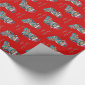 schattige zwarte en bruine kersthond cadeaupapier (Hoek)