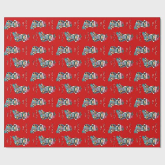 schattige zwarte en bruine kersthond cadeaupapier (Vlak)