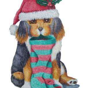 schattige zwarte en bruine kersthond cadeaupapier