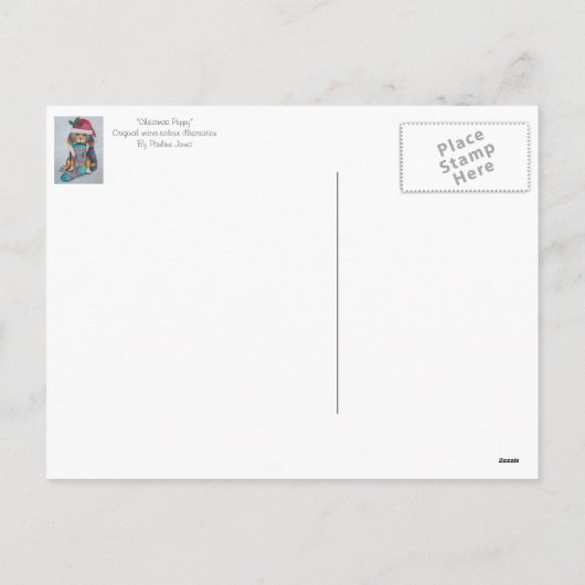 schattige zwarte en bruine pupil gekleed voor kers feestdagenkaart (Achterkant)