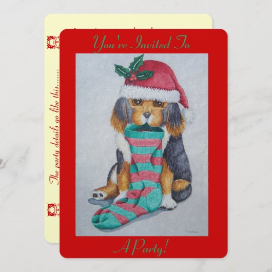 schattige zwarte en bruine pupil gekleed voor kers kaart (Voorkant / Achterkant)