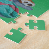 schattige zwarte en bruine pupil gekleed voor kers legpuzzel (Zijkant)