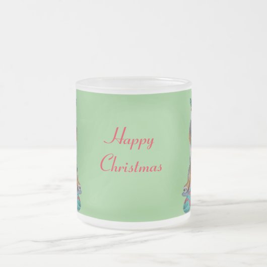 schattige zwarte en bruine pupil gekleed voor kers matglas koffiemok (Center)