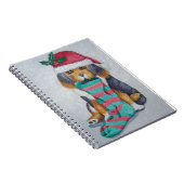 schattige zwarte en bruine pupil gekleed voor kers notitieboek (Rechterzijde)