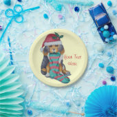 schattige zwarte en bruine pupil gekleed voor kers papieren bordje (Feest)