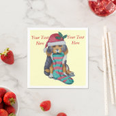 schattige zwarte en bruine pupil gekleed voor kers servetten (Insitu)