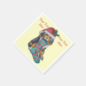 schattige zwarte en bruine pupil gekleed voor kers servetten (Hoek)