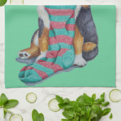 schattige zwarte en bruine pupil gekleed voor kers theedoek (Gevouwen)