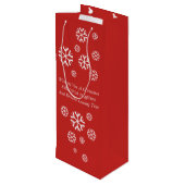 schattige zwarte en bruine puppy met kerstmis wijn cadeautas (Achterkant Gekanteld)