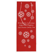 schattige zwarte en bruine puppy met kerstmis wijn cadeautas (Achterkant)