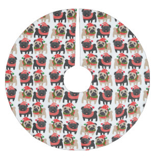 Schattige-zwarte en Fawn-kerstpuggen Kerstboom Rok