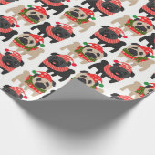 Schattige zwarte en gevierde kersttuggen cadeaupapier (Hoek)