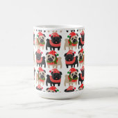 Schattige zwarte en gevierde kersttuggen koffiemok (Center)