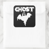 Schattige Zwarte En Witte Geest Vierkante Sticker (Tas)