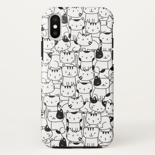 Schattige Zwarte En Witte Katten Case-Mate iPhone Case (Achterkant)