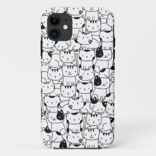 Schattige Zwarte En Witte Katten Case-Mate iPhone Case