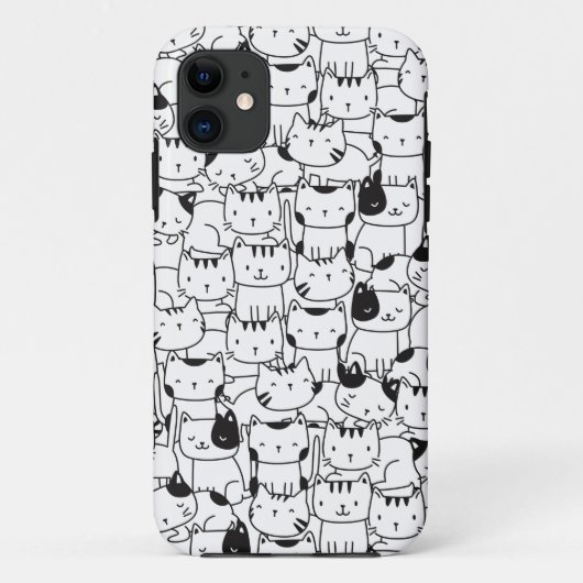 Schattige Zwarte En Witte Katten Case-Mate iPhone Case (Achterkant)