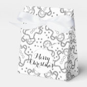 Schattige Zwarte en Witte Kerst Gingerbreads Bedankdoosjes (Voorkant Zijde)