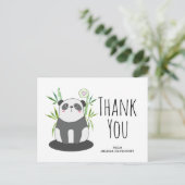 Schattige zwarte en witte panda in bamboe dank je  briefkaart (Staand voorkant)