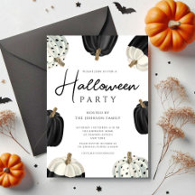 Schattige Zwarte En Witte Pompoenen Halloween