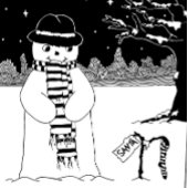 schattige zwarte en witte sneeuwman met kerstmis t-shirt