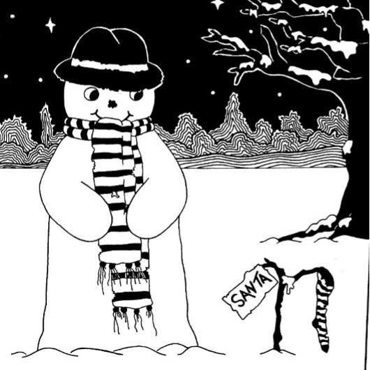 schattige zwarte en witte sneeuwman met kerstmis t-shirt