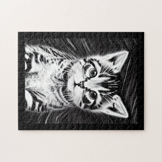 Schattige zwarte en witte strepen legpuzzel (Horizontaal)