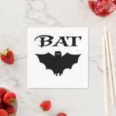 Schattige Zwarte En Witte Vleermuis Halloween Servetten (Insitu)