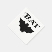 Schattige Zwarte En Witte Vleermuis Halloween Servetten (Hoek)