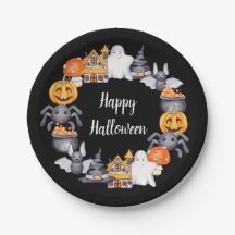Schattige Zwarte Gelukkige Halloween Illustratie