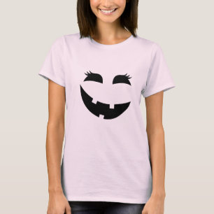 Schattige Zwarte Halloween Jack-O-Lantern met Wimp T-shirt