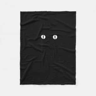Schattige Zwarte Halloween Kat Met Snorharen Geluk Fleece Deken