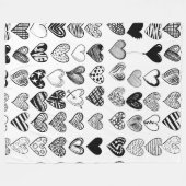 Schattige zwarte-hartenkrabbeltekening fleece deken (Voorkant (Horizontaal))