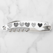 Schattige zwarte-hartenkrabbeltekening kurkentrekker (Achterkant)