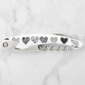 Schattige zwarte-hartenkrabbeltekening kurkentrekker (Voorkant)