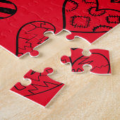 Schattige zwarte-hartenkrabbeltekening legpuzzel (Zijkant)
