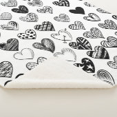 Schattige zwarte-hartenkrabbeltekening sherpa deken (3/4)