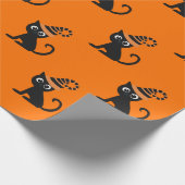 Schattige Zwarte Heks Kat Kinderen Halloween Cadea Cadeaupapier (Hoek)