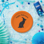 Schattige Zwarte Heksenkat Papieren Bordje (Feest)