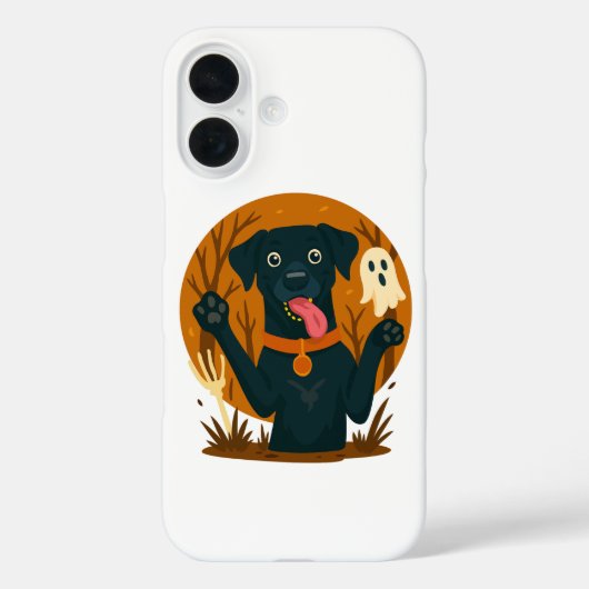 Schattige zwarte hond met spook Case-Mate iPhone case (Achterkant)
