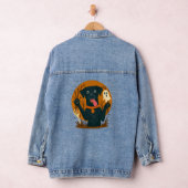 Schattige zwarte hond met spook denim jacket (Hangar)