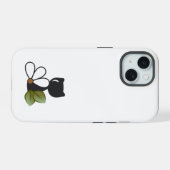 Schattige Zwarte Kat en bloem – Persoonlijk iPhone 15 Case (Achterkant horizontaal)