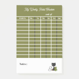 Schattige Zwarte Kat en bloem – Persoonlijk Post-it® Notes