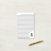 Schattige Zwarte Kat en bloem – Persoonlijk Post-it® Notes (Op bureau)