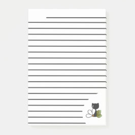 Schattige Zwarte Kat en bloem – Persoonlijk Post-it® Notes