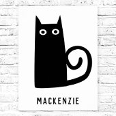 Schattige Zwarte Kat Gepersonaliseerd Poster