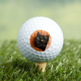 Schattige Zwarte Kat Golfballen
