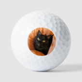 Schattige Zwarte Kat Golfballen (Voorkant)