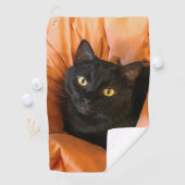 Schattige Zwarte Kat Golfhanddoek (Insitu)