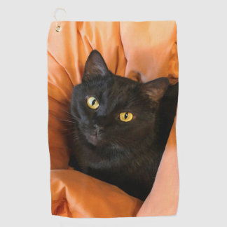 Schattige Zwarte Kat Golfhanddoek